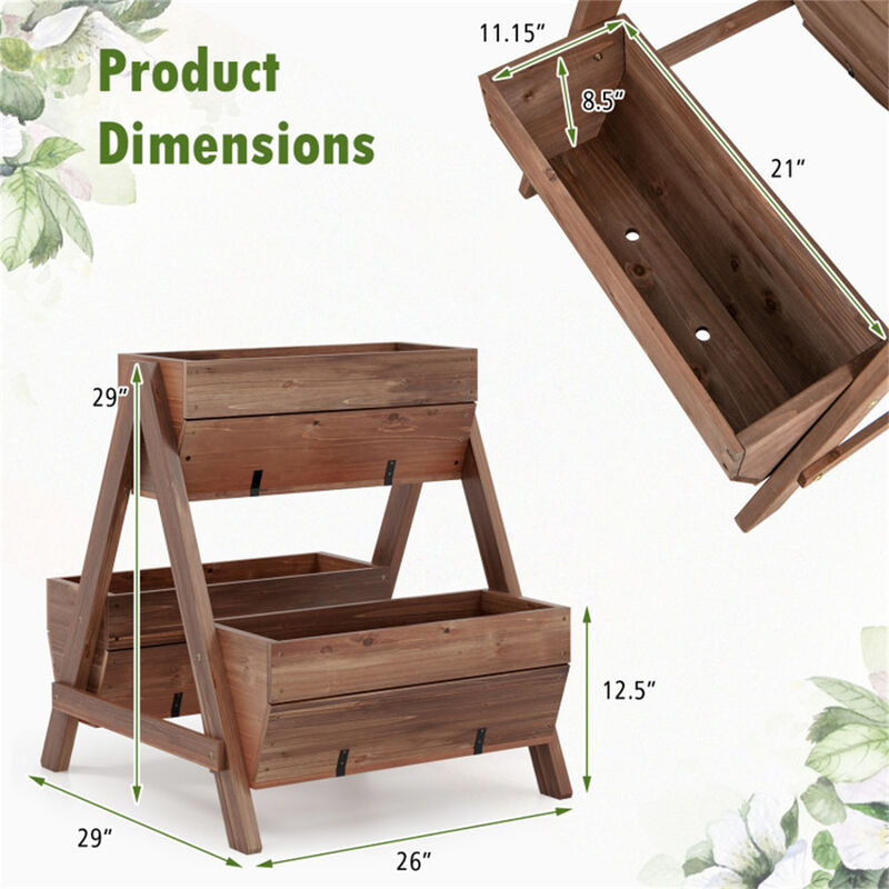Tall Wooden Garden Bed, Elevated Planter for Small Space Gardening