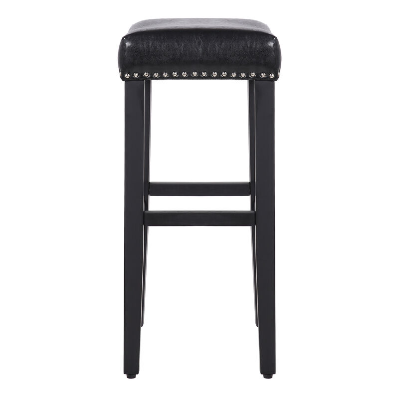 WestinTrends 29" Upholstered Saddle Seat Bar Stool (Set of 2)