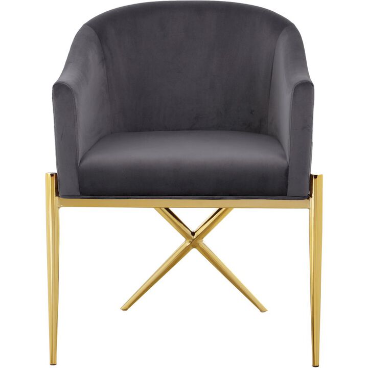 Meridian Furniture Xavier Grey Velvet Dining Chair