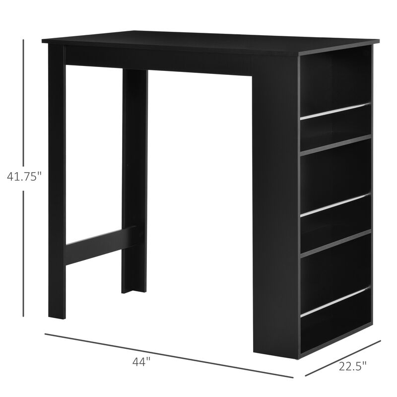 Hivvago Modern Kitchen Bar Table with Storage Shelves image number 2