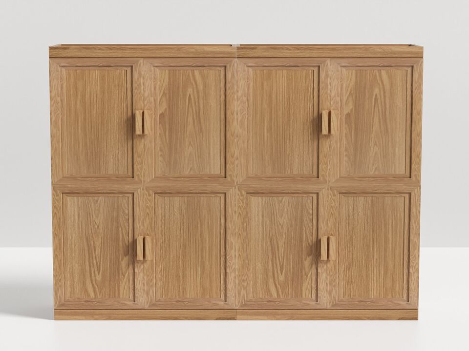 62" High Wood Grain Decorative Storage Cabinet with Sufficient Space for 12 Shelves