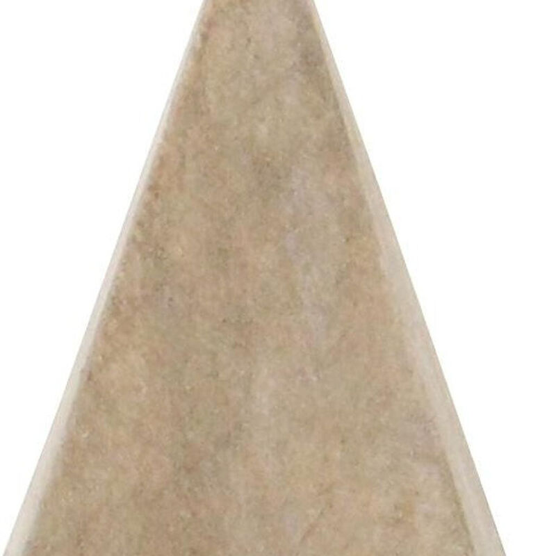 HomeRoots 4" Natural Solid Wood Pyramid Decorative Sculpture image number 5