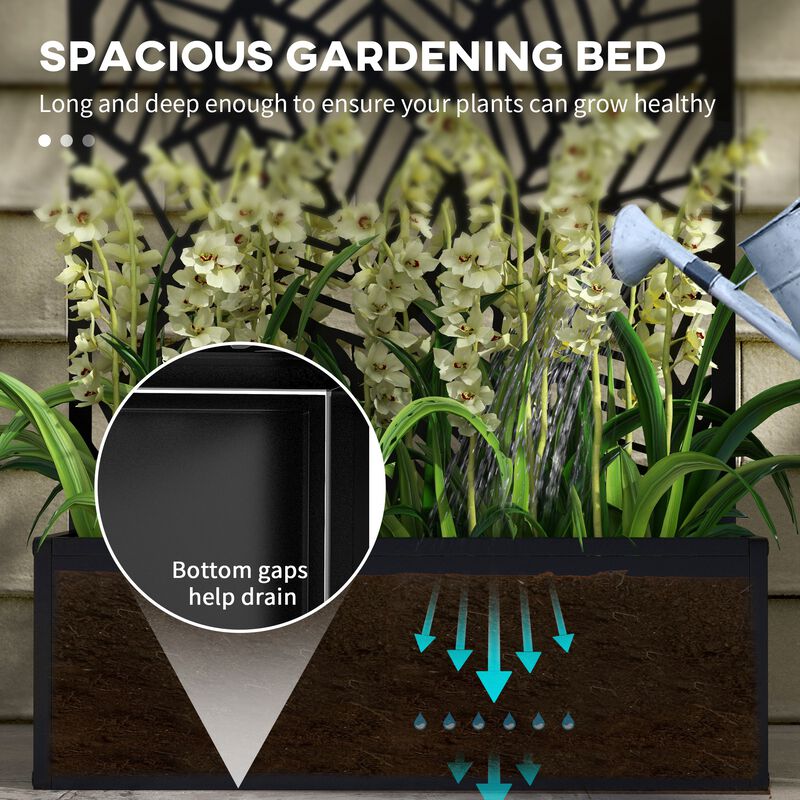 Hivvago Outdoor Metal Privacy Screen with Planter Box image number 4