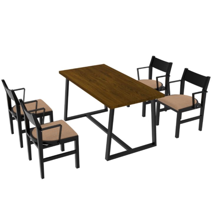 Hivvago 4-Person Dining Table Set with Chairs and Bench