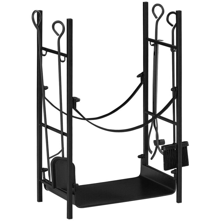 Streamdale Firewood Rack with Tools and Bottom