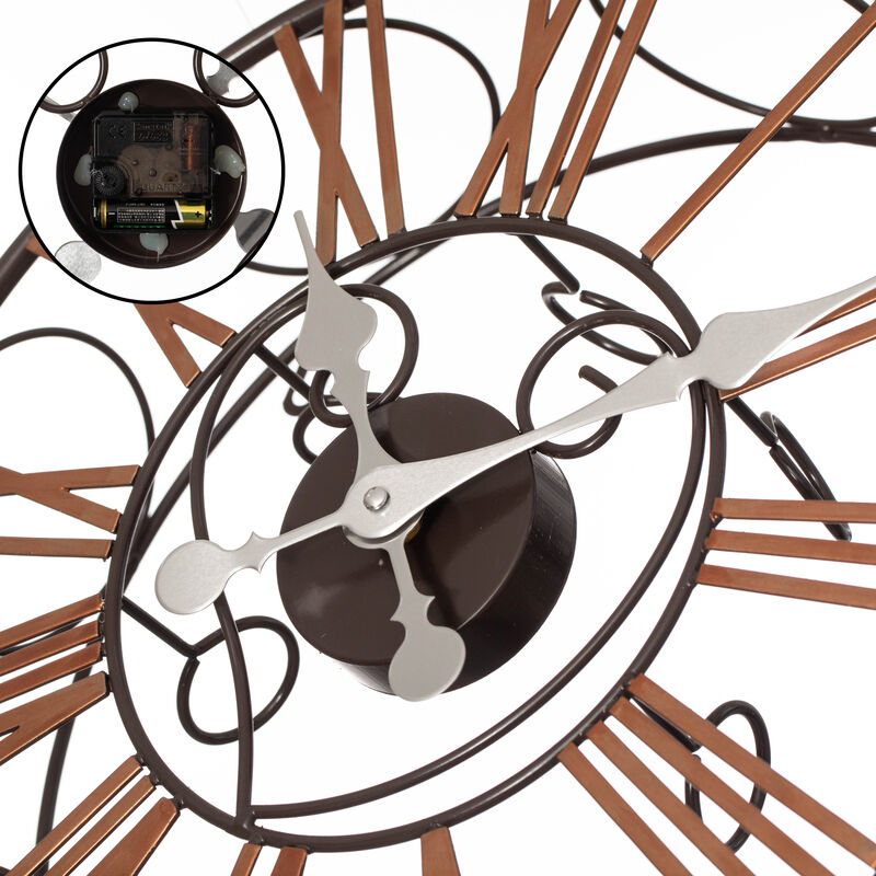 Vintiquewise Wall-Mounted Clock Design Wine Holder with Stemware Rack - Unique Shelf for Champagne, White & Red Wine Organizer with 4 Glass Holders, Wine Bottle Display for Home, Kitchen and Bar Decor