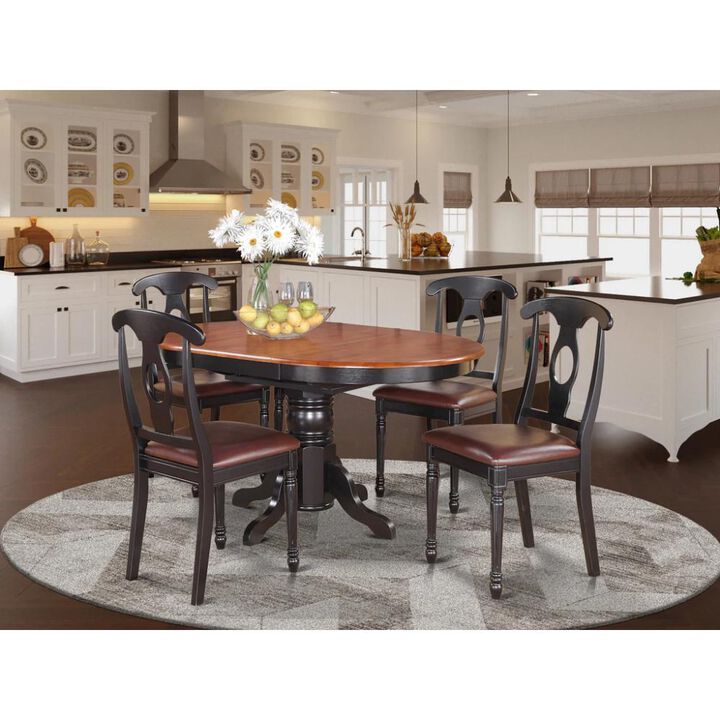 5 Pc Dining room set for 4-Oval Dining Table and 4 Dining Chairs.