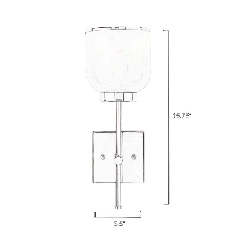 Abi 18 Inch Wall Sconce, Hand Blown Glass in Smooth Metallic Gray, 40W - Benzara