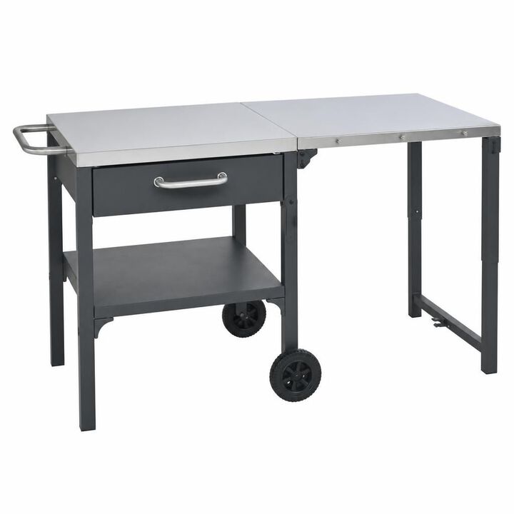 ELEMENT ACE Foldable Portable Outdoor Kitchen Prep Station BBQ Grill Cart with Foldable Top and Storage Space for Backyard Patio Outdoor Cooking