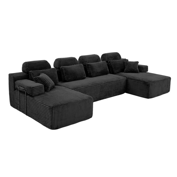 Tert U Shaped Corduroy Sectional Sofa