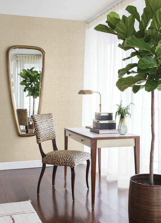 Aki Silver Paper Weave Grasscloth Wallpaper