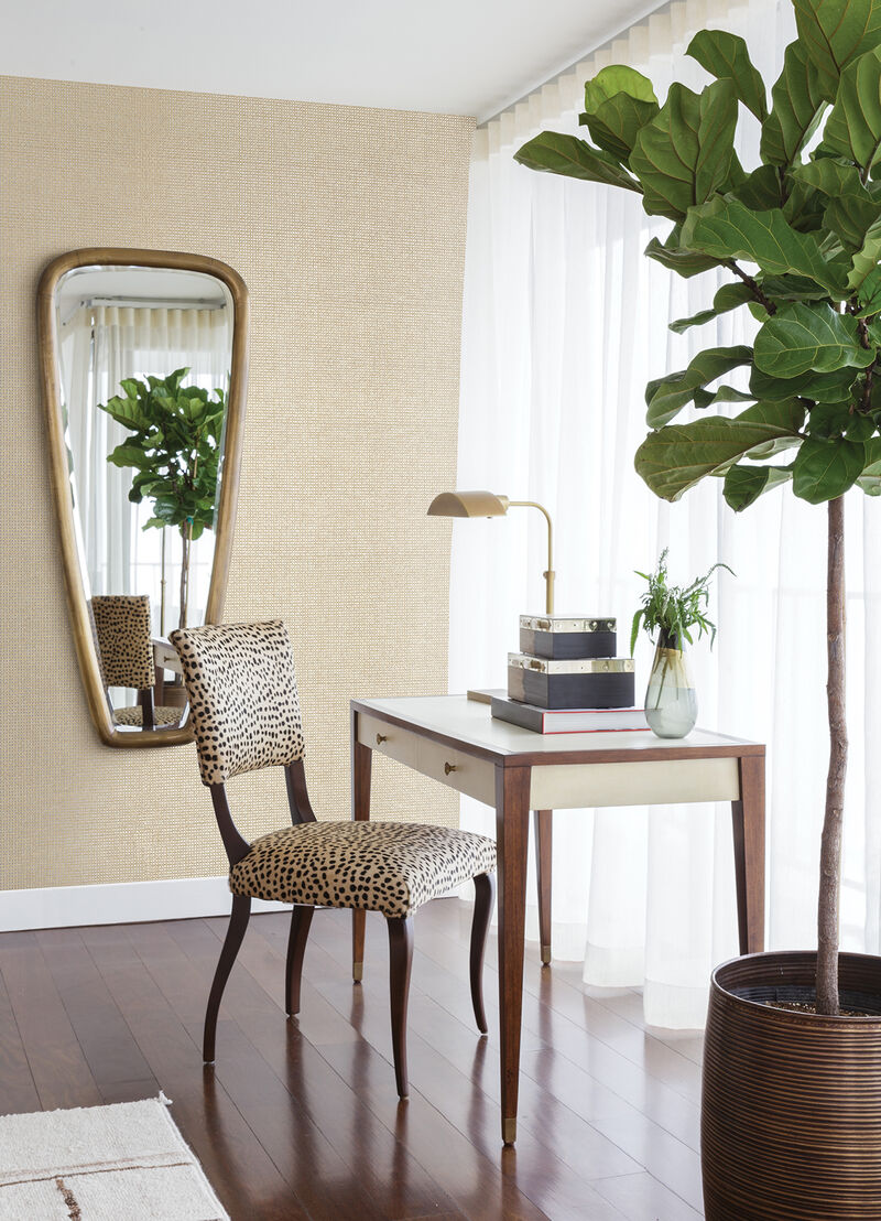 Aki Silver Paper Weave Grasscloth Wallpaper image number 1
