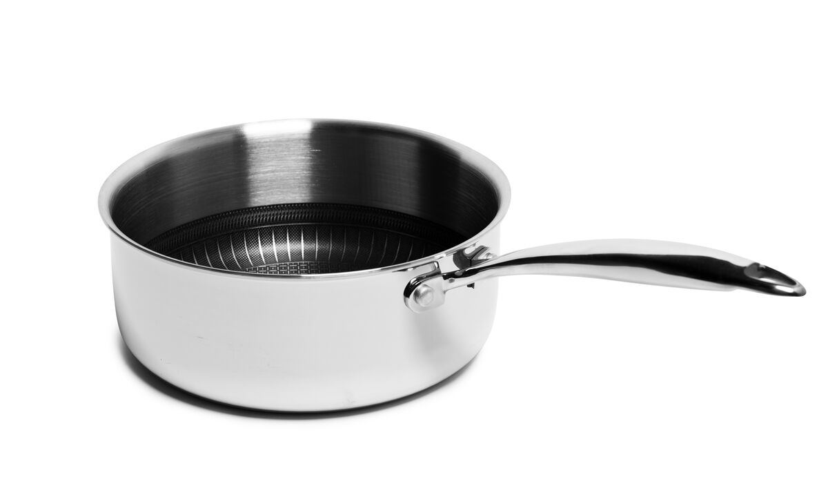 Tri-ply Stainless Steel Diamond Nonstick 2.7 QT Saucepan with Glass Lid
