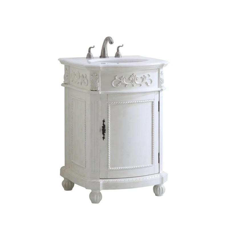 Elegant Kitchen and Bath 24 inch Single Bathroom vanity in Antique White