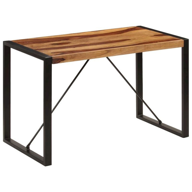 Dining Table Brown and black Solid Sheesham wood 47.2 in Durable