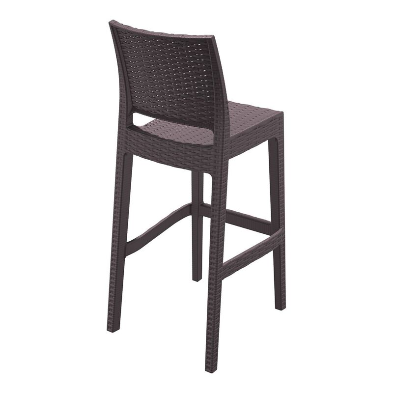 42.5" Coffee Brown Wickerlook Patio Bar Stool