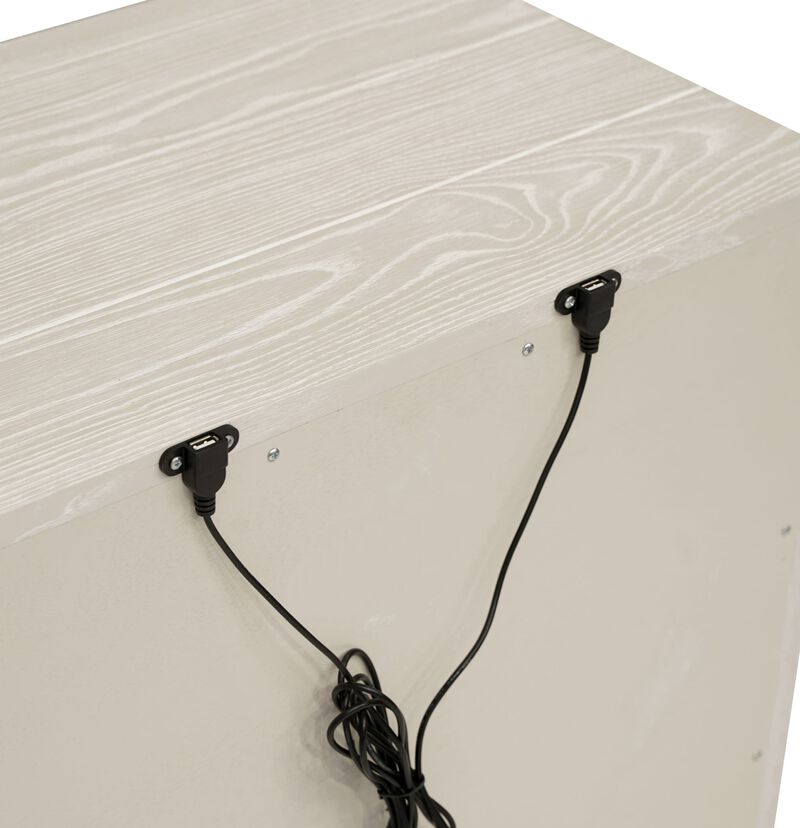 Maxime Three Drawer USB-Charging Nightstand in Ash