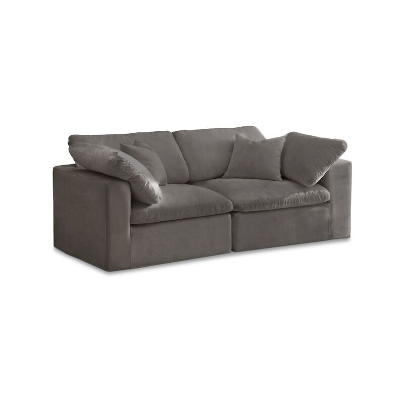 Meridian Furniture Cozy Grey Velvet Comfort Modular Sofa