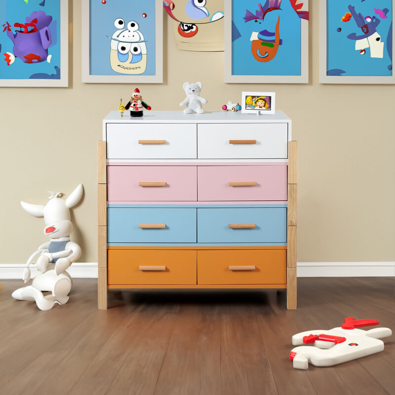 The colorful free combination cabinet DRESSER CABINET BAR CABINET, storage cabinet, lockers, Solid wood handle, can be placed in the living room, bedroom, dining room color White, blue orange Pink
