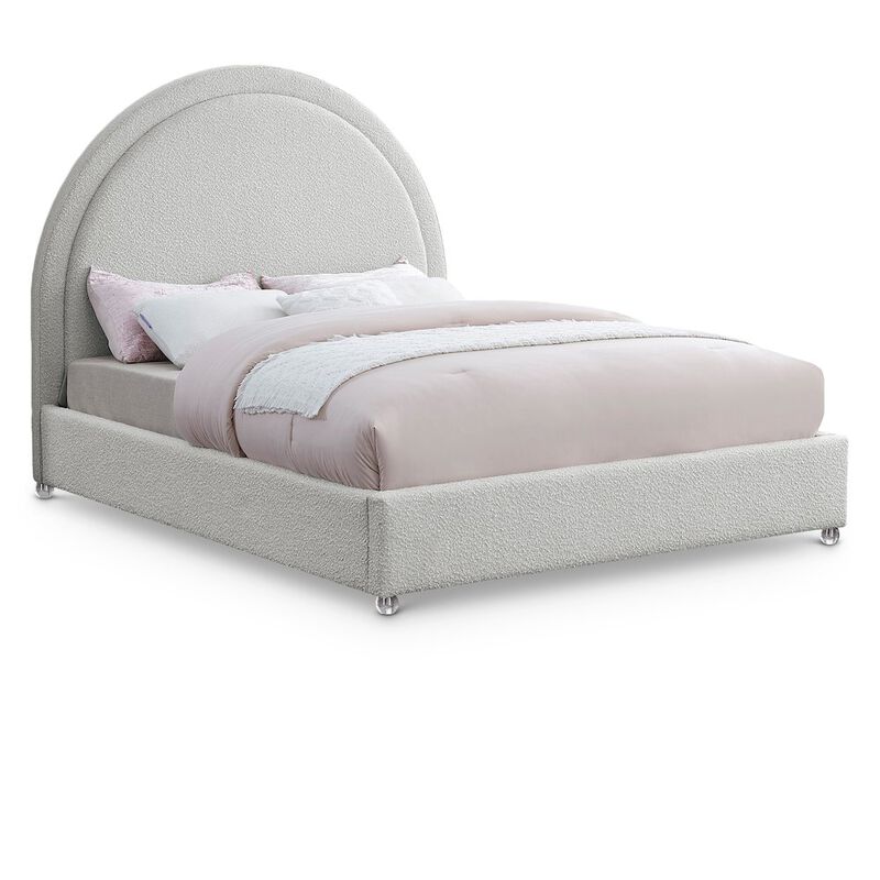 Meridian Furniture Milo Cream Fabric King Bed