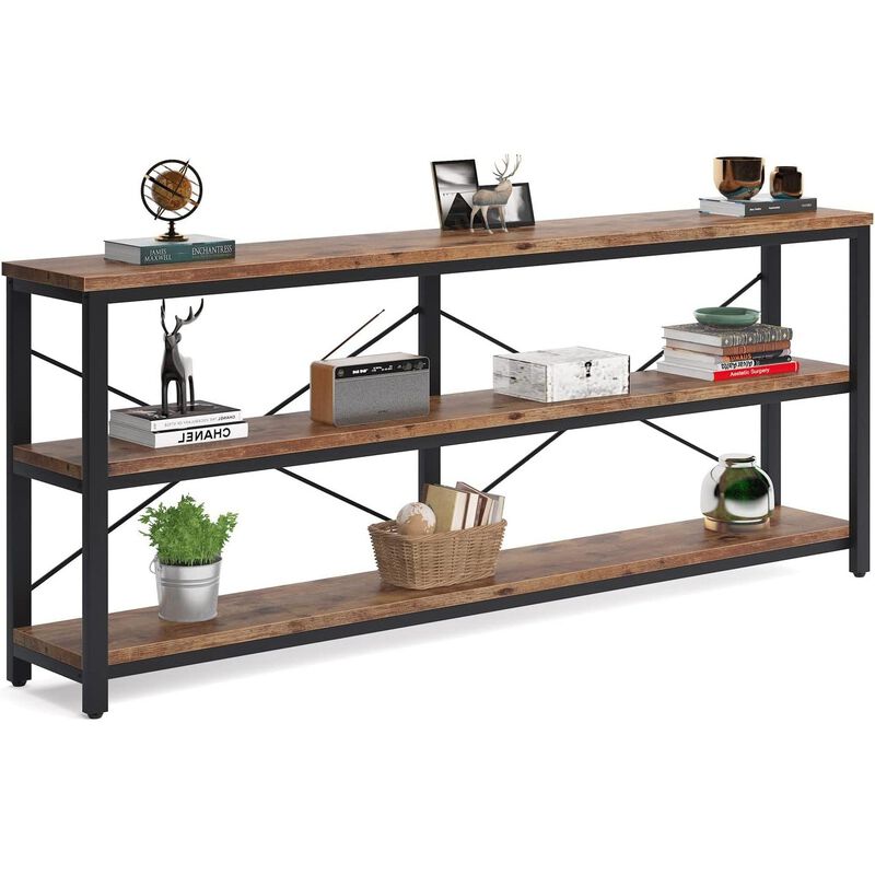 Tribesigns Classic 3-Tier Wood Console Table with Metal Frame image number 7