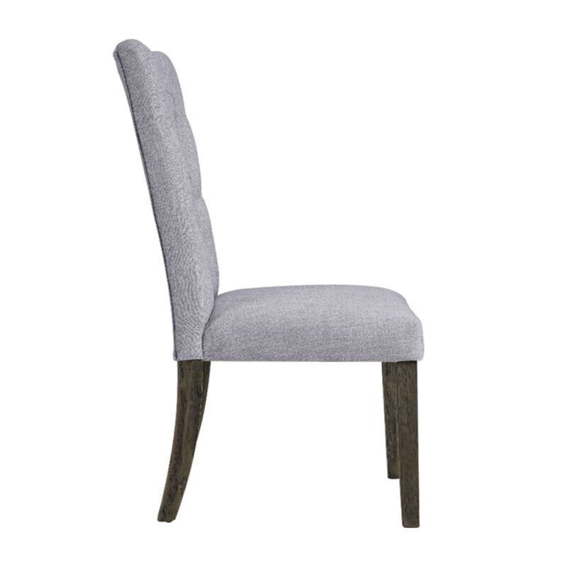 Set of 2 Tufted Upholstered Fabric Dining Side Chairs for Kitchen or Dining Room