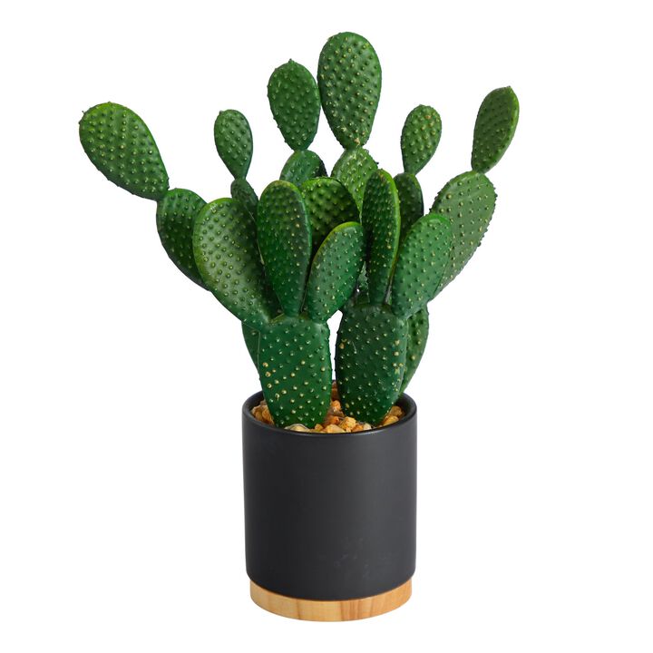 Nearly Natural 10-in Cactus Succulent Artificial Plant in Planter
