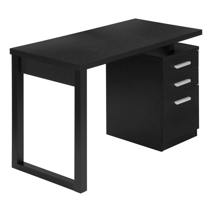 Monarch Specialties I 7691 Computer Desk, Home Office, Laptop, Left, Right Set-up, Storage Drawers, 48"L, Work, Laminate, Black, Contemporary, Modern
