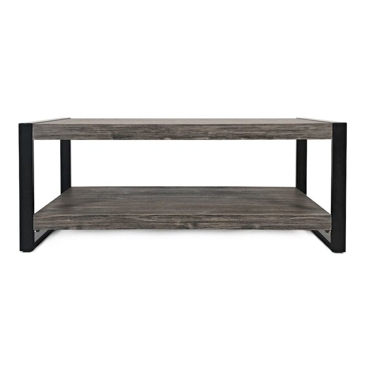 Jofran Pinnacle Modern Loft Iron and Wood Grey Coffee Table