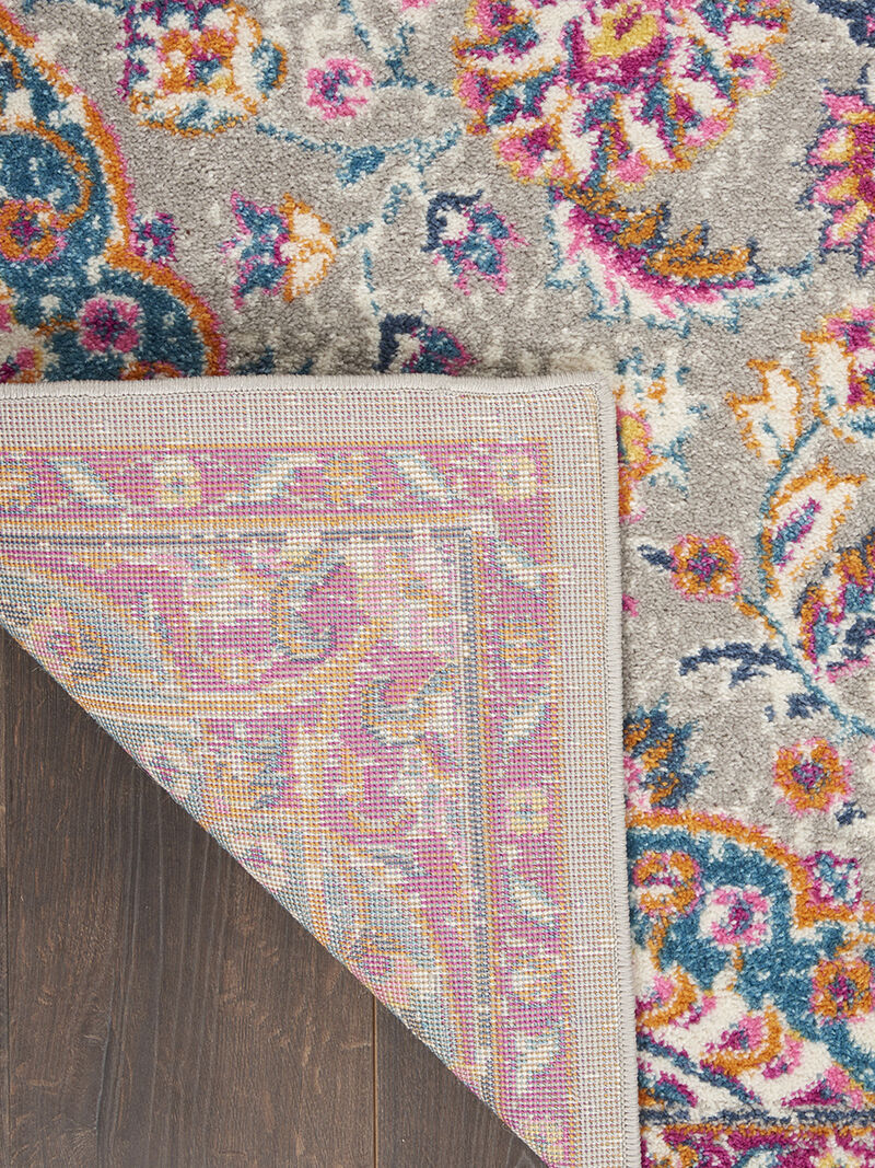 Passion PSN22 Gray/Multicolor 5' x Round Rug image number 1