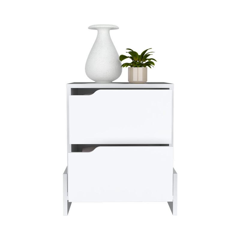 Streamdale Brookland Nightstand Double Drawers, Sturdy Base image number 2