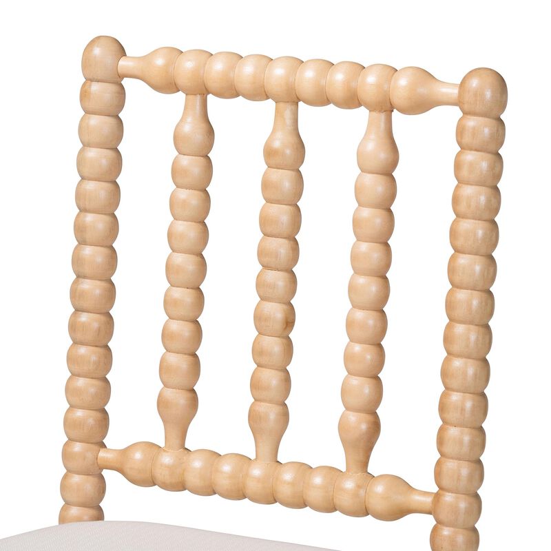 bali & pari Deya Bobbin Counter Stool - Sculptural Wood Kitchen Seating with Upholstered Seat and Spindle Back image number 4
