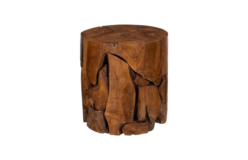 Teak Chunk Round Stool