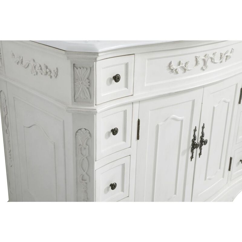 Elegant Kitchen and Bath 42 inch Single Bathroom vanity in Antique White