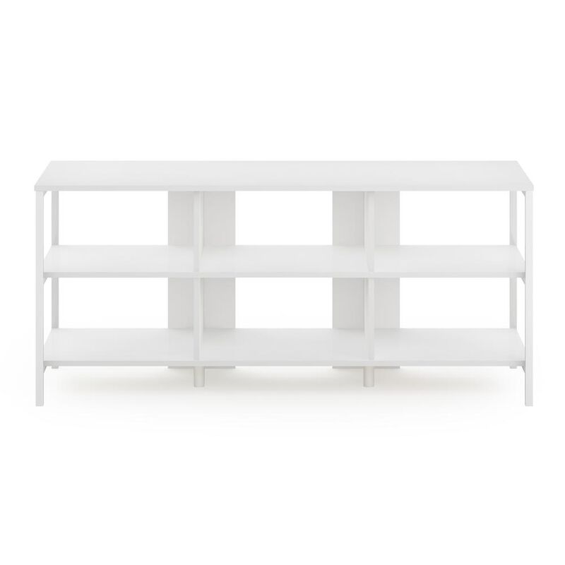 Furinno Camnus Modern Living TV Stand for TVs up to 60 Inch, Solid White/White