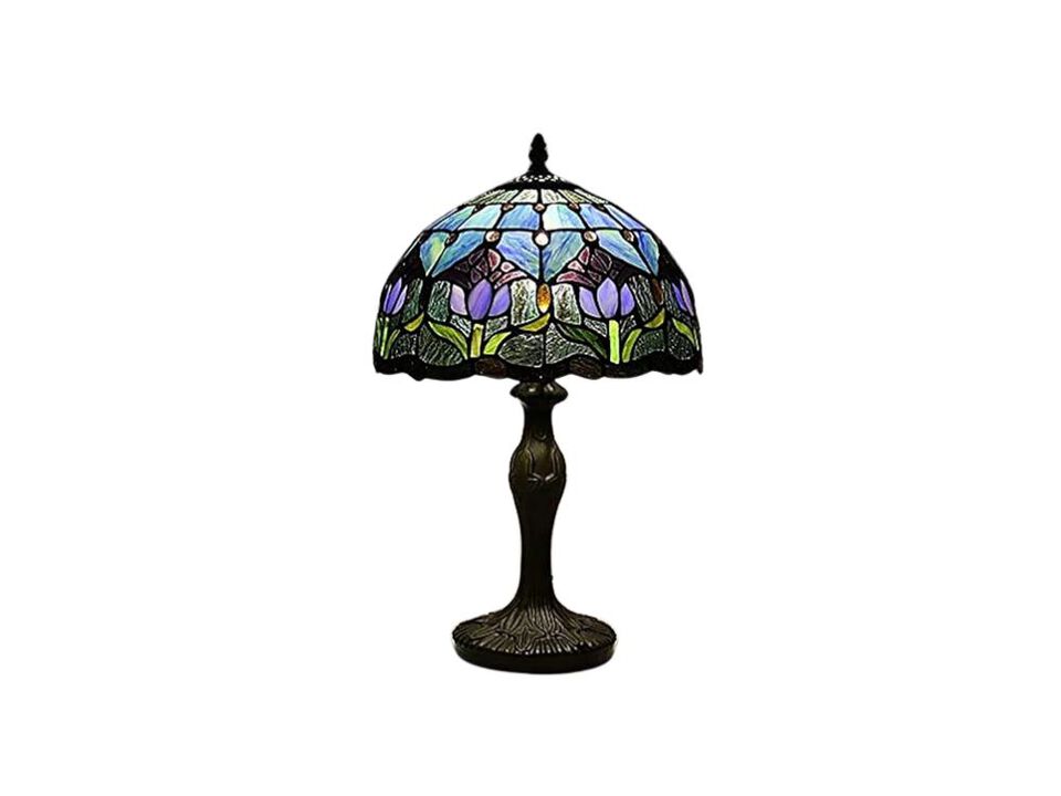 Tiffany Style Stained Glass Flower Table Lamp For Living Room Bedroom Office