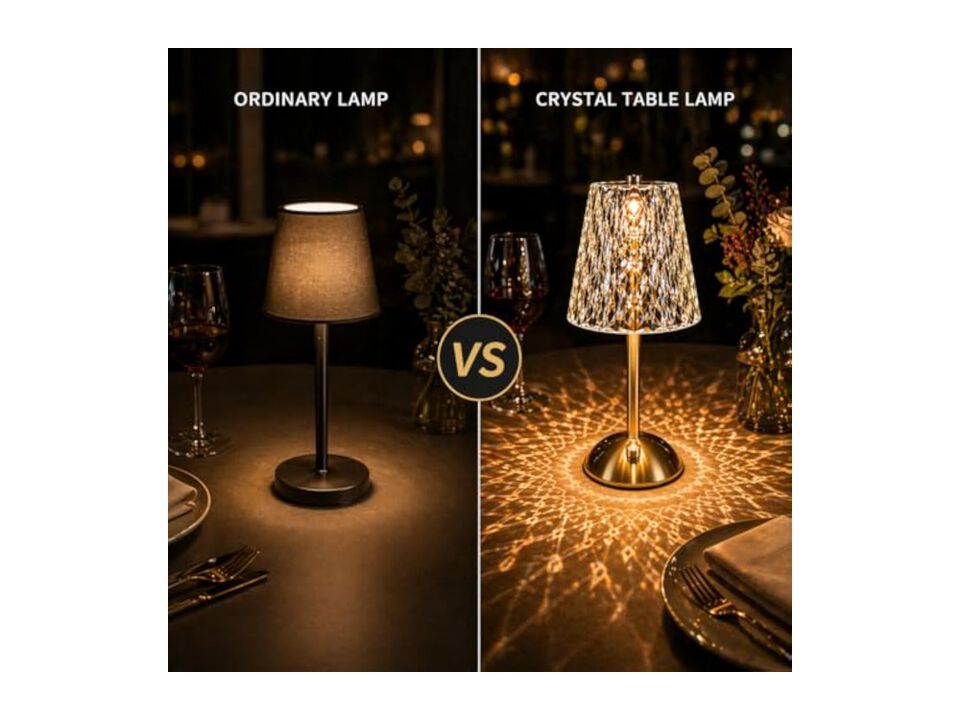 Rechargeable Cordless Dimmable Vintage Crystal Shower Lamp For Bedroom Bathroom