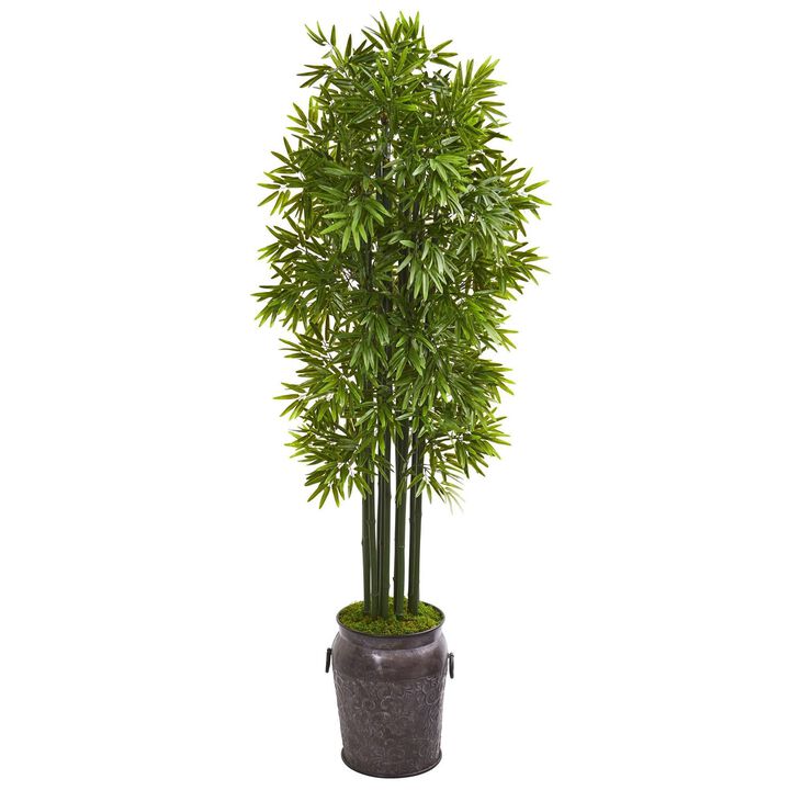 Nearly Natural 6-ft Bamboo Tree in Planter UV Resistant (Indoor/Outdoor)