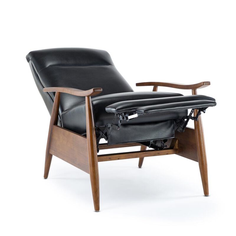 Comfort Pointe Solaris Wood Arm Push Back Recliner - Black