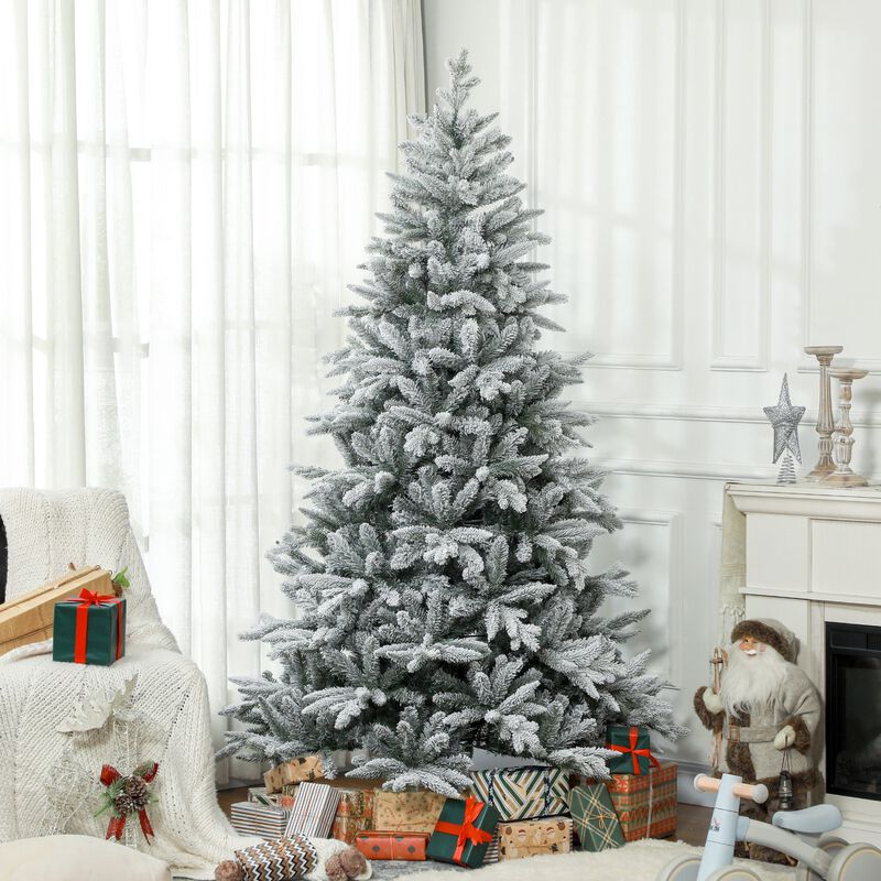 7ft Snow Flocked Artificial Christmas Tree with 1401 Tips