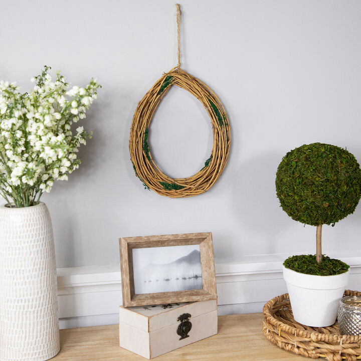 Natural Grapevine and Twig Spring Wreath with Moss -11.5"