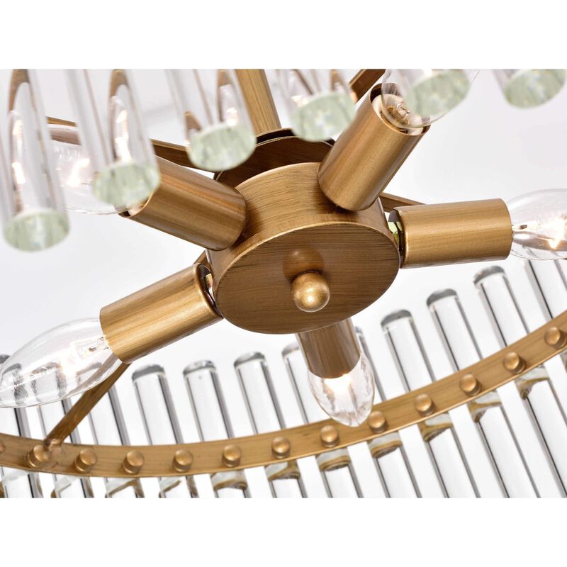 Clara 5-light Brushed Brass Crystal Chandelier image number 7