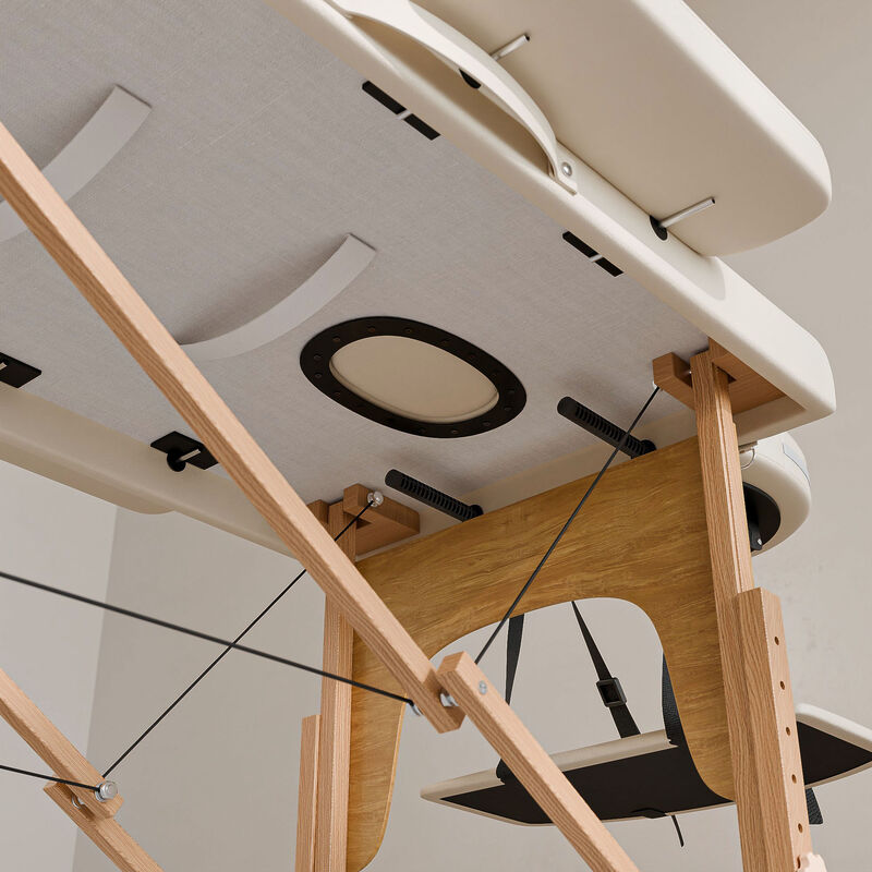 FUFU&GAGA Portable Folding Massage Bed with Solid Wood Legs & Metal Frame, Beige PVC Leather Top (Open: 84.2 in. W x 21.2 in. D x 26.7 in. H / Folded: 36.2 in. W x 7 in. D x 21.2 in. H), Beige