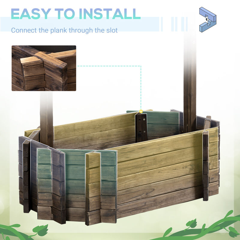 Hivvago Wishing Well Raised Garden Planter for Outdoor Flowers image number 6