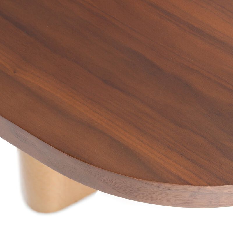 Modrest Marjorie - Modern Walnut + Brushed Gold Rectangular Dining Table