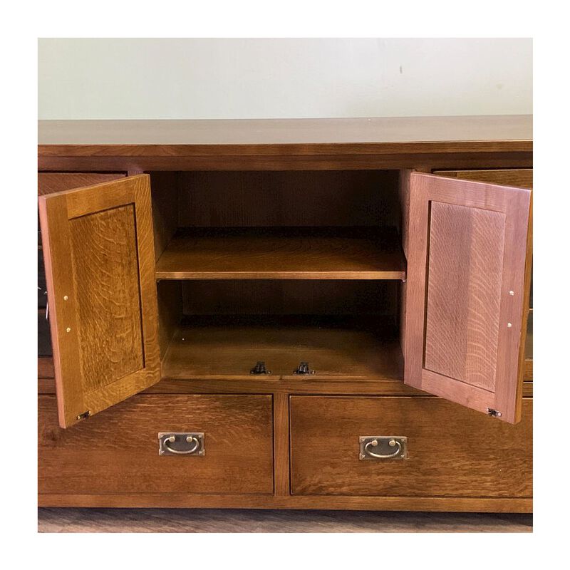 Crafters and Weavers Mission Quarter Sawn Oak 72 Tv Stand - Walnut