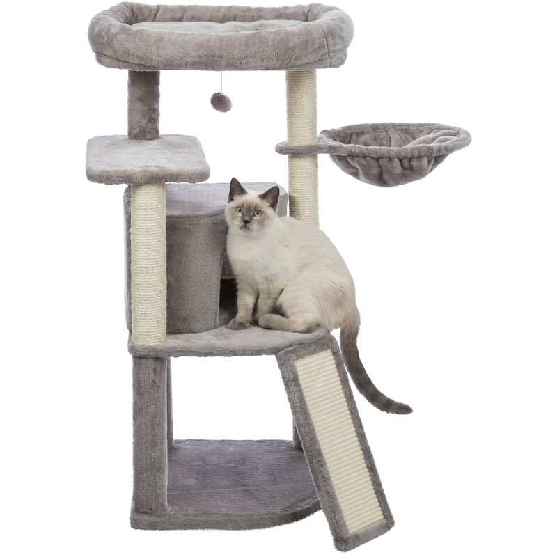 TRIXIE Adriana Plush & Sisal 3-Level 41.7" Cat Tree with Scratching Posts & Condo, Gray image number 3