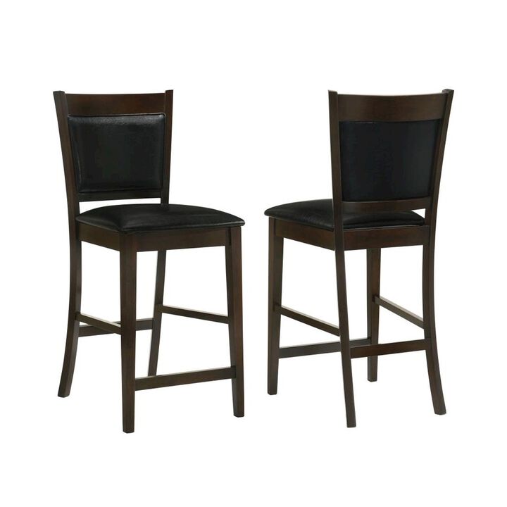 Simple Relax Set of 2 Counter-Height Chair in Black and Espresso