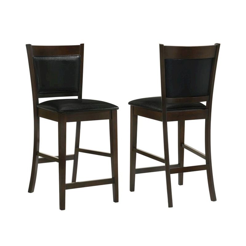 Simple Relax Set of 2 Counter-Height Chair in Black and Espresso image number 0