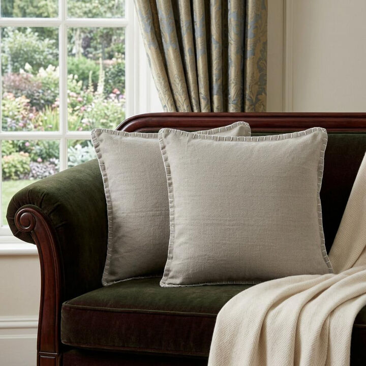 HomeRoots Set of Two Light Gray Cotton Throw Pillow